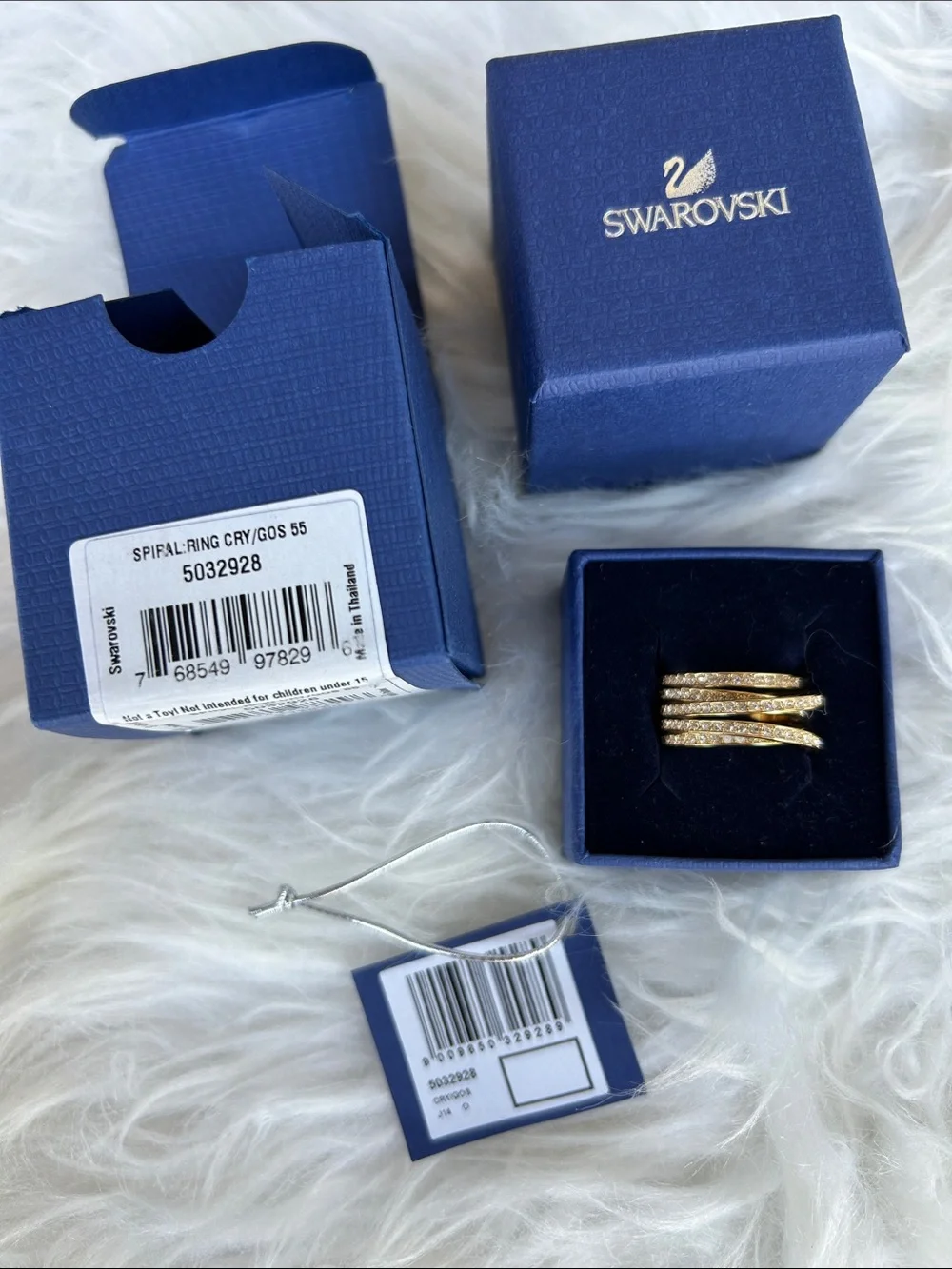 Swarovski Gold Multi-Row Pavé Crystal Stackable Ring